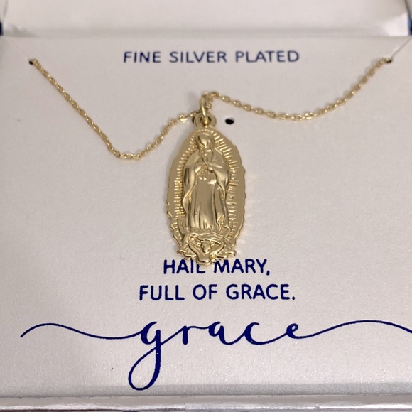 Unwritten Jewelry - Unwritten Plated Gold Hail Mary Full Of Grace Necklace